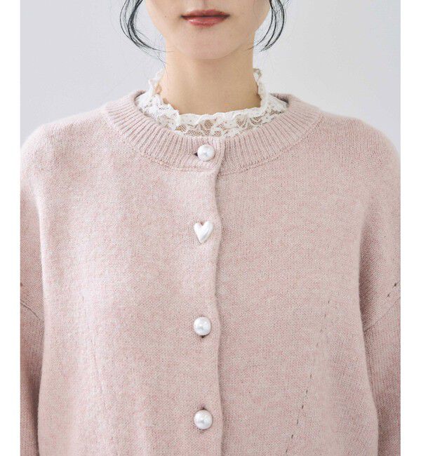 VIS「ハートアソートパール釦ラメミックスカーディガン/イージーケア・一部WEB限定カラー」|カーディガン|