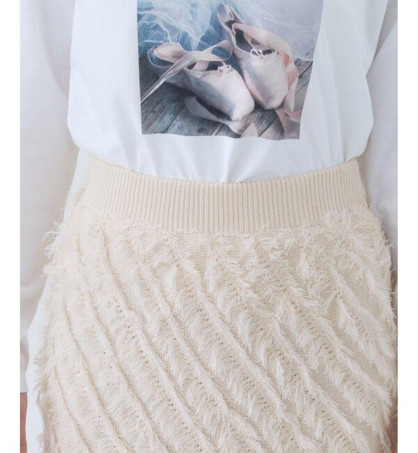VIS「フリンジニットナロースカート」|スカート|