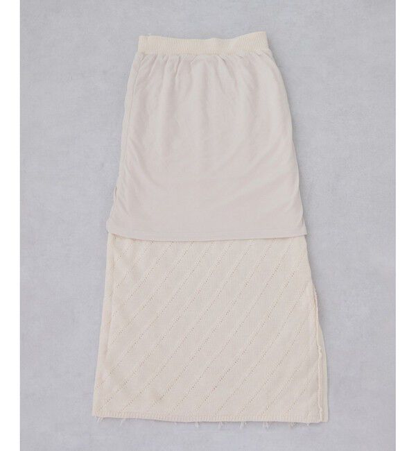 VIS「フリンジニットナロースカート」|スカート|