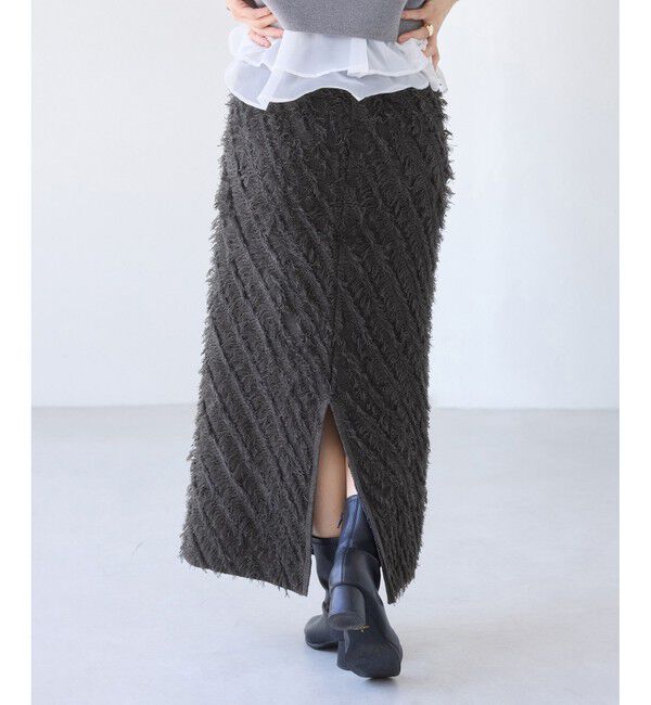 VIS「フリンジニットナロースカート」|スカート|