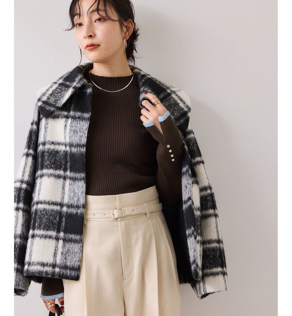 VIS「【美得】スリーブ釦アクセントリブニット/WEB限定FSサイズ・静電気防止」|ニット・セーター|