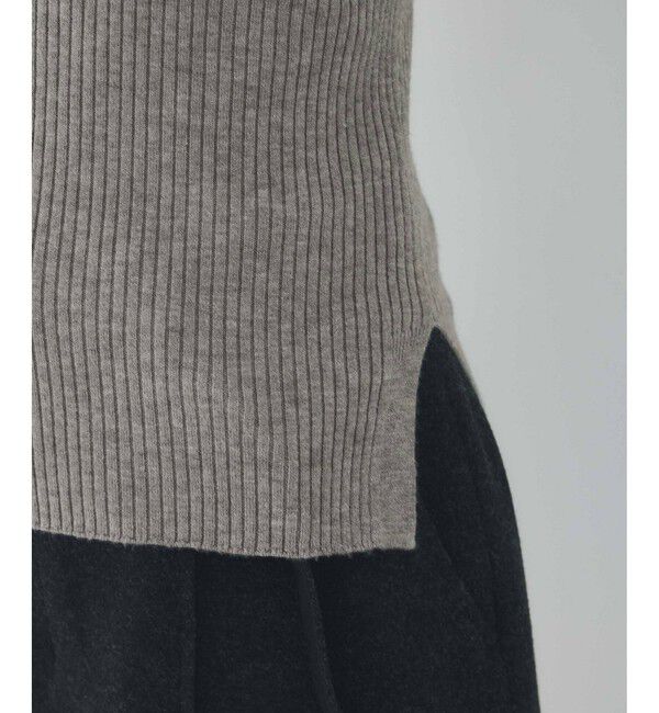 VIS「【美得】スリーブ釦アクセントリブニット/WEB限定FSサイズ・静電気防止」|ニット・セーター|