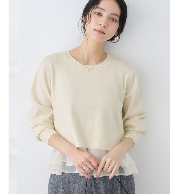 VIS「ペプラムオーガンジードッキングニットプルオーバー」|ニット・セーター|キナリ(16)
