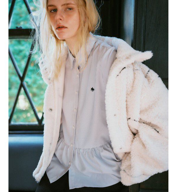 VIS「【POLO BCS】VIS別注ペプラムデザインシャツ」|シャツ・ブラウス|ネイビー系(41)