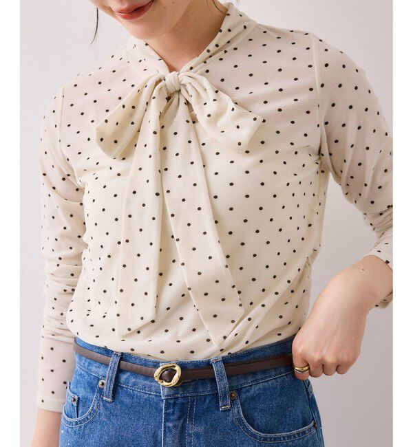 VIS「ベロアボウタイドットカットソー」|Tシャツ・カットソー|