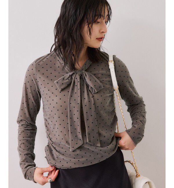 VIS「ベロアボウタイドットカットソー」|Tシャツ・カットソー|