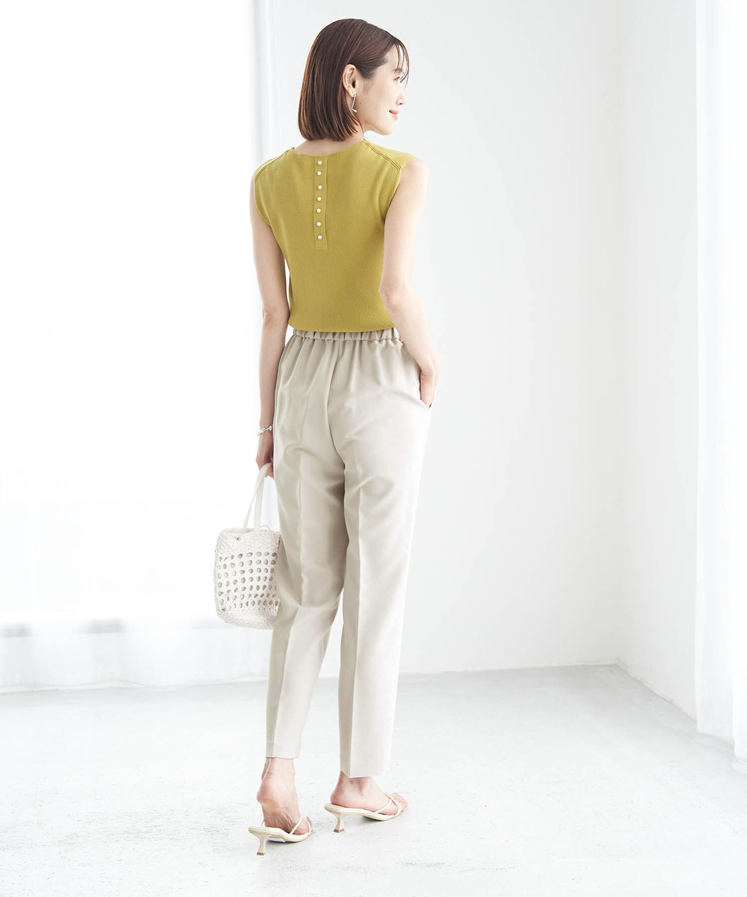 Rope&rsquo;Picnic「ラク美/ストレートカラーパンツ」|スラックス|