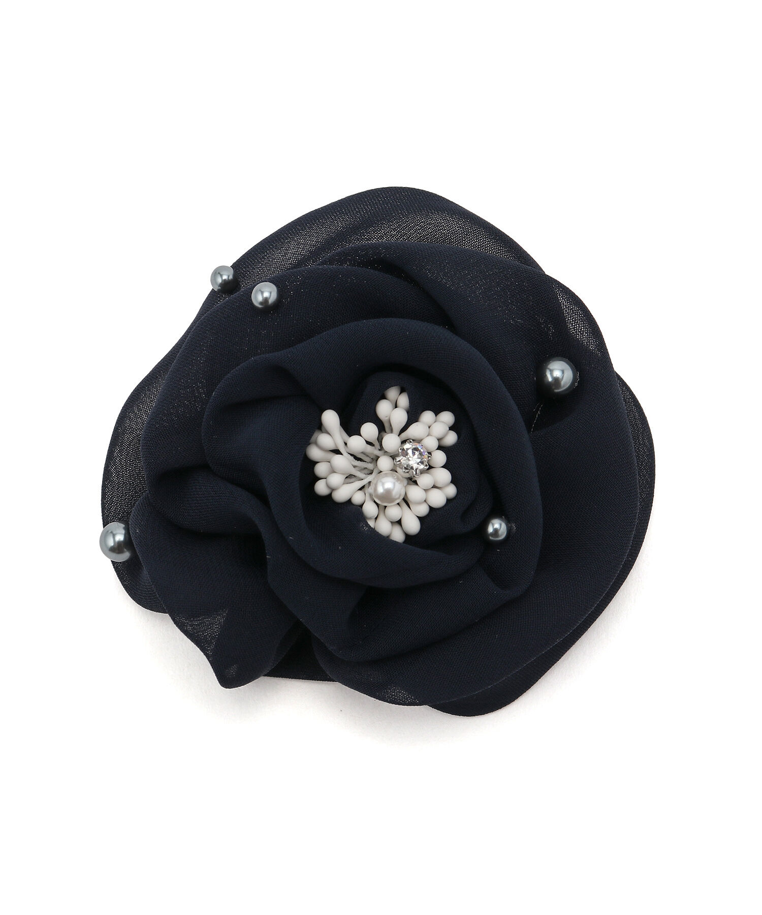 ROPE PICNIC PASSAGE「パール付きシフォンフラワーコサージュ」|ブローチ・コサージュ|
