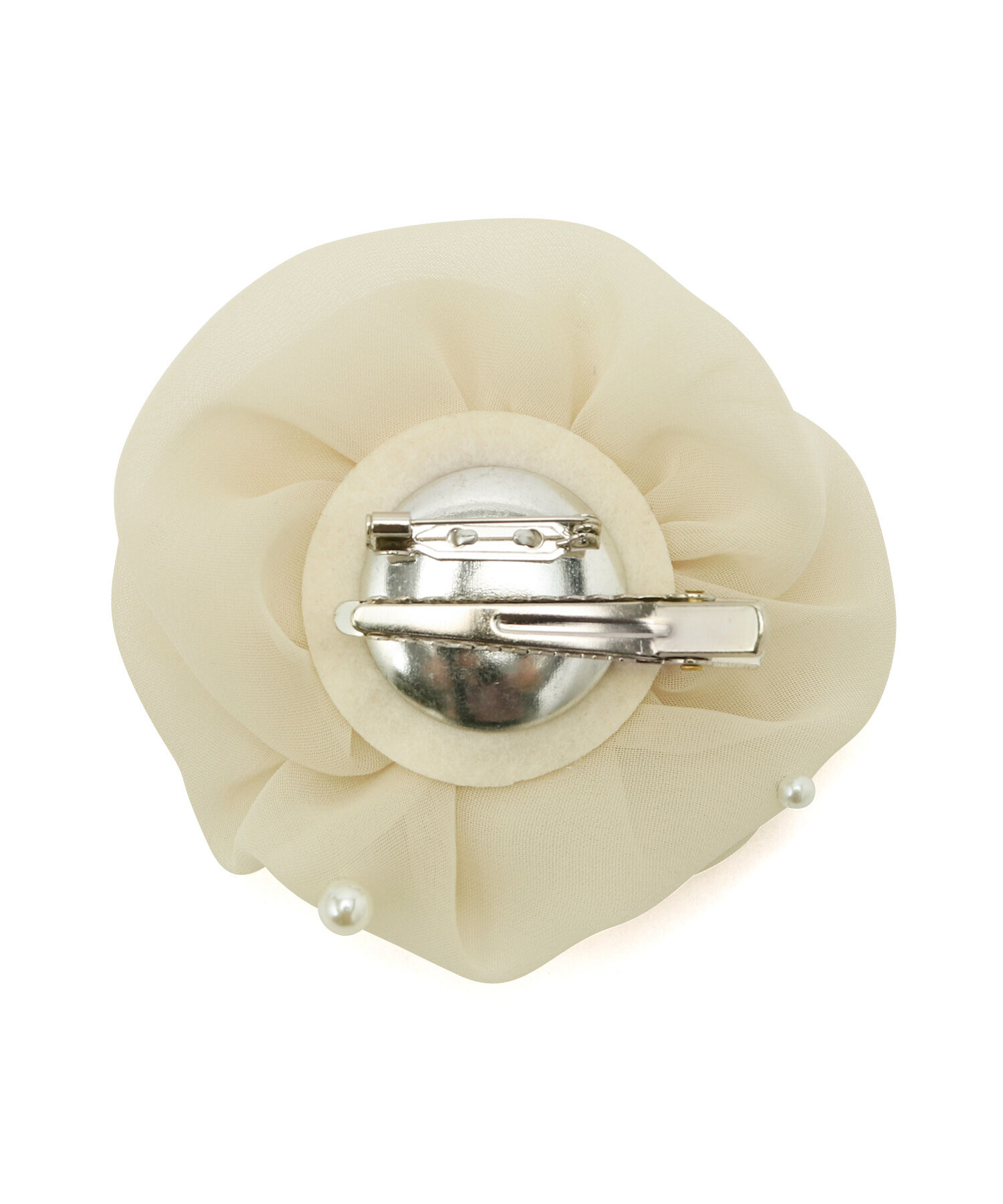 ROPE PICNIC PASSAGE「パール付きシフォンフラワーコサージュ」|ブローチ・コサージュ|