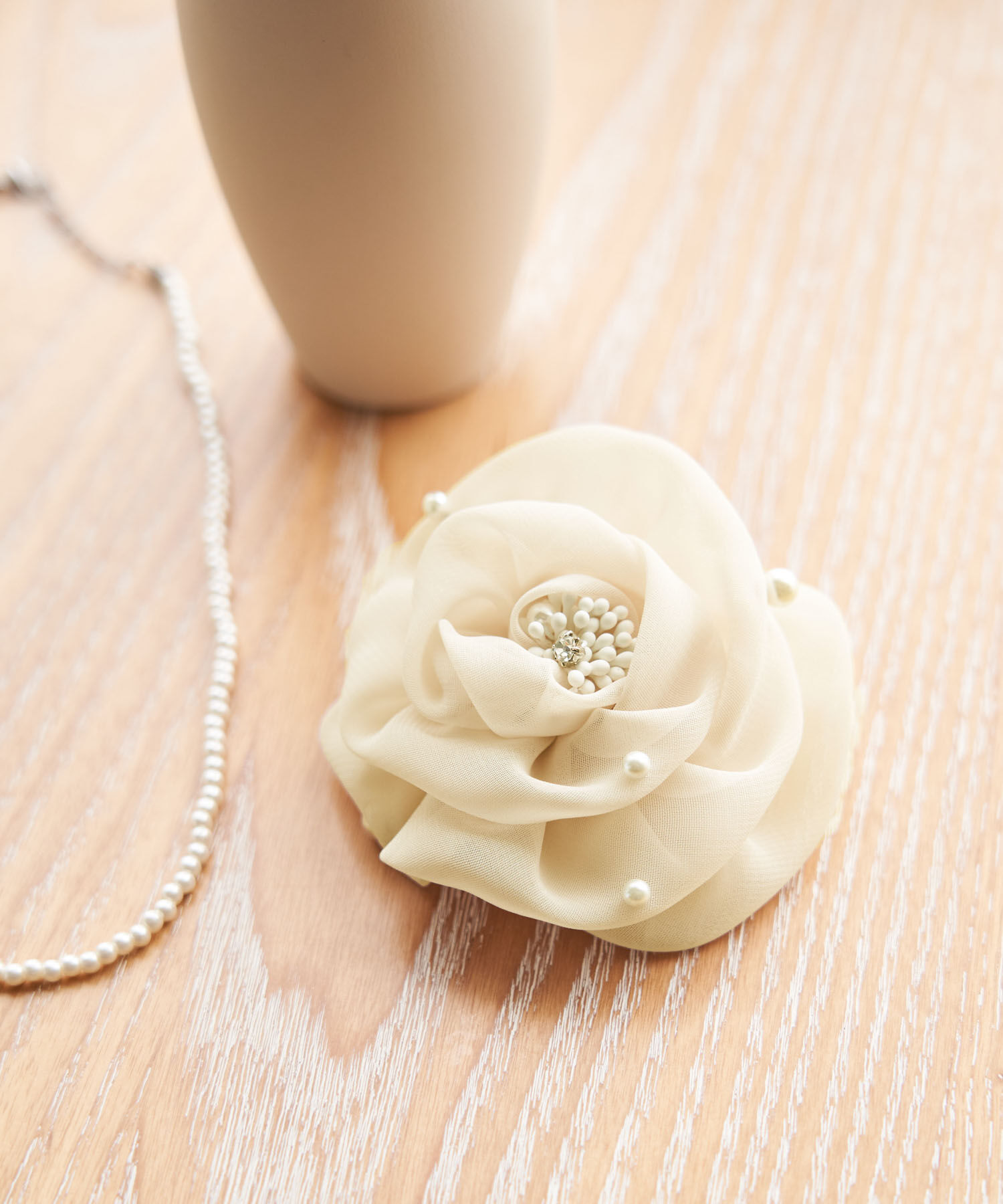 ROPE PICNIC PASSAGE「パール付きシフォンフラワーコサージュ」|ブローチ・コサージュ|
