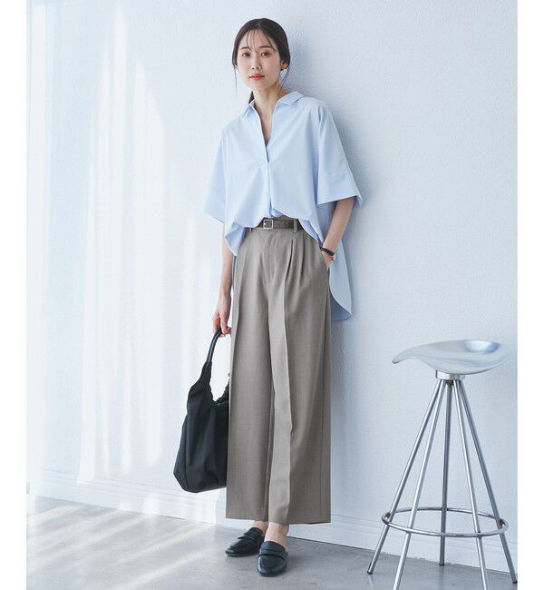 Rope&rsquo;Picnic「クリアツイルワイドパンツ/セレモニー・セットアップ対応」|チノ|