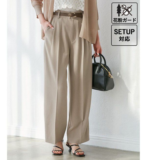 Rope&rsquo;Picnic「クリアツイルワイドパンツ/セレモニー・セットアップ対応」|チノ|キャメル系(26)