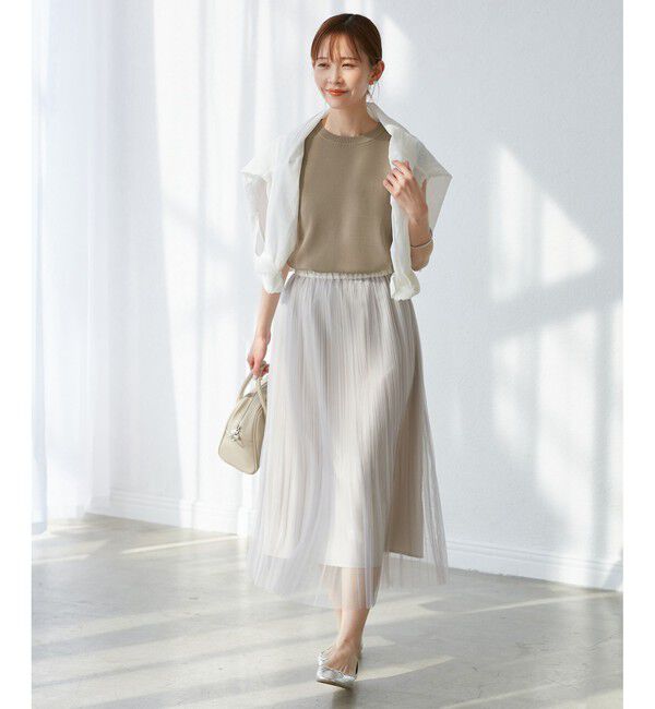 Rope&rsquo;Picnic「【UVカット・接触冷感・イージーケア】八方映えニット ゼロスリーブニットプルオーバー」|ニット・セーター|