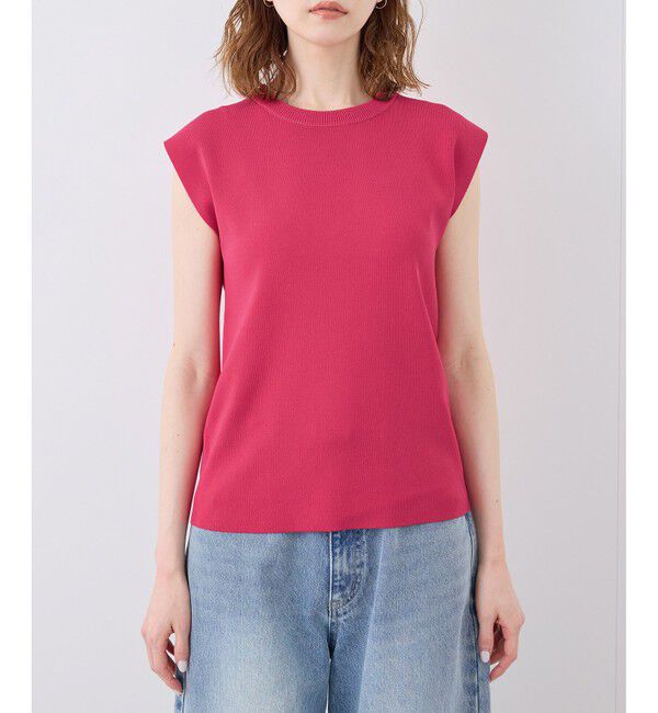 Rope&rsquo;Picnic「【UVカット・接触冷感・イージーケア】八方映えニット ゼロスリーブニットプルオーバー」|ニット・セーター|