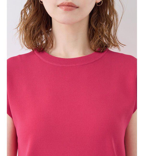 Rope&rsquo;Picnic「【UVカット・接触冷感・イージーケア】八方映えニット ゼロスリーブニットプルオーバー」|ニット・セーター|