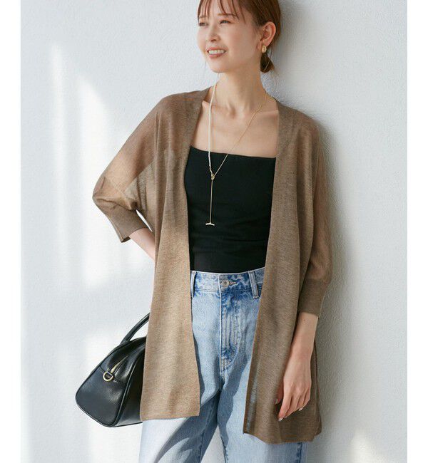 Rope&rsquo;Picnic「【新色追加】LEVITAシアーニットリラックスカーディガン」|カーディガン|