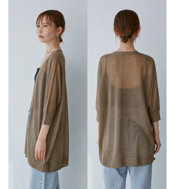 Rope&rsquo;Picnic「【新色追加】LEVITAシアーニットリラックスカーディガン」|カーディガン|