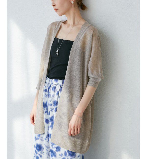 Rope&rsquo;Picnic「【新色追加】LEVITAシアーニットリラックスカーディガン」|カーディガン|ライトグレー(08)