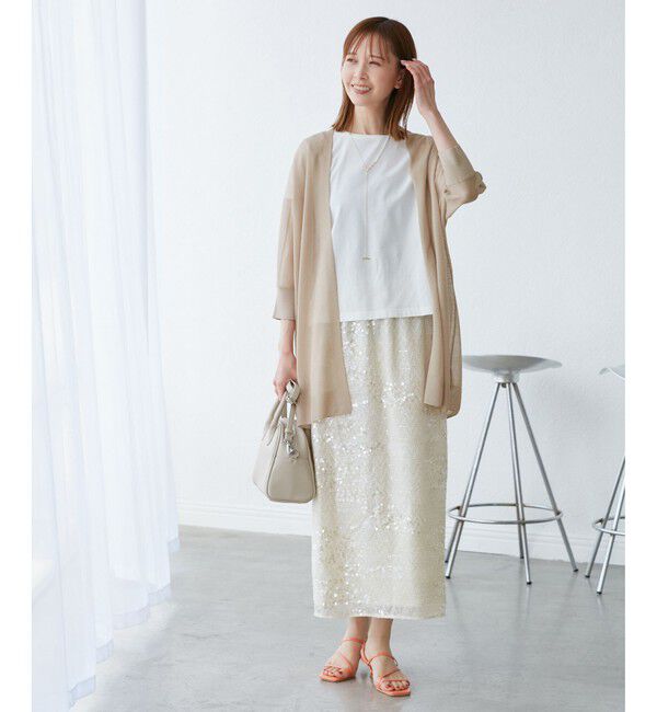 Rope&rsquo;Picnic「【新色追加】LEVITAシアーニットリラックスカーディガン」|カーディガン|