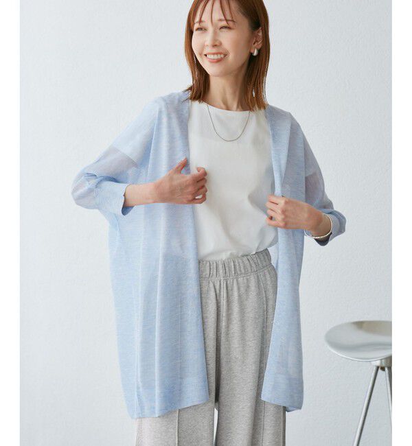 Rope&rsquo;Picnic「【新色追加】LEVITAシアーニットリラックスカーディガン」|カーディガン|