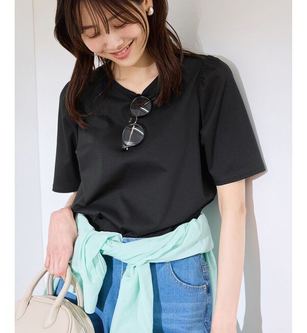 Rope&rsquo;Picnic「【UVカット・接触冷感】70シルケットパフスリーブトップス」|Tシャツ・カットソー|