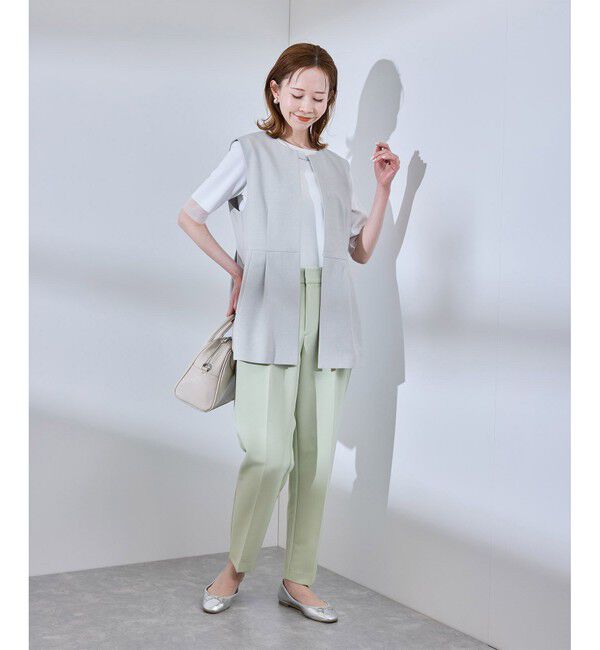 Rope&rsquo;Picnic「【UV対応】【リネンライク・シリーズ】ペプラムジレベスト/通勤・セットアップ対応」|ベスト・ジレ|