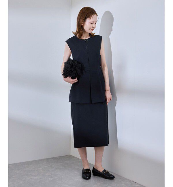 Rope&rsquo;Picnic「【UV対応】【リネンライク・シリーズ】ペプラムジレベスト/通勤・セットアップ対応」|ベスト・ジレ|