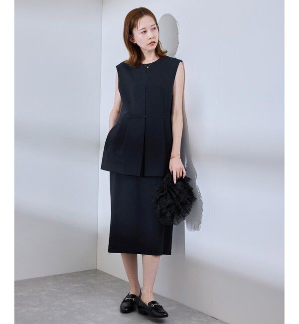 Rope&rsquo;Picnic「【UV対応】【リネンライク・シリーズ】ペプラムジレベスト/通勤・セットアップ対応」|ベスト・ジレ|