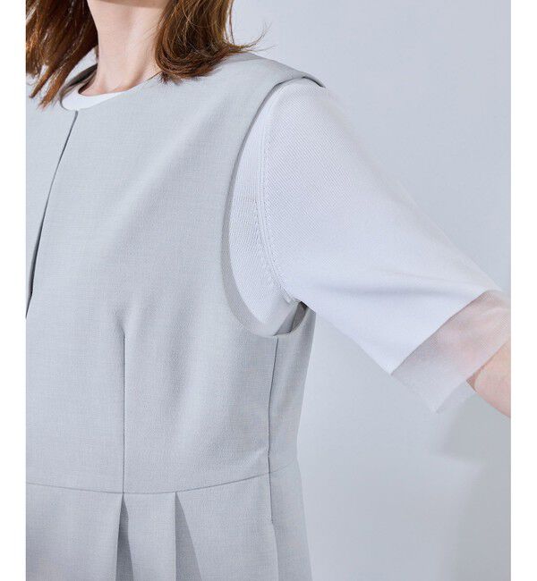 Rope&rsquo;Picnic「【UV対応】【リネンライク・シリーズ】ペプラムジレベスト/通勤・セットアップ対応」|ベスト・ジレ|