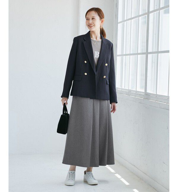 Rope&rsquo;Picnic「レディハンサムシリーズ ウールライクタックキルトスカート/セットアップ対応」|スカート|