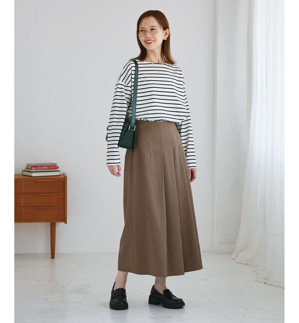 Rope&rsquo;Picnic「レディハンサムシリーズ ウールライクタックキルトスカート/セットアップ対応」|スカート|