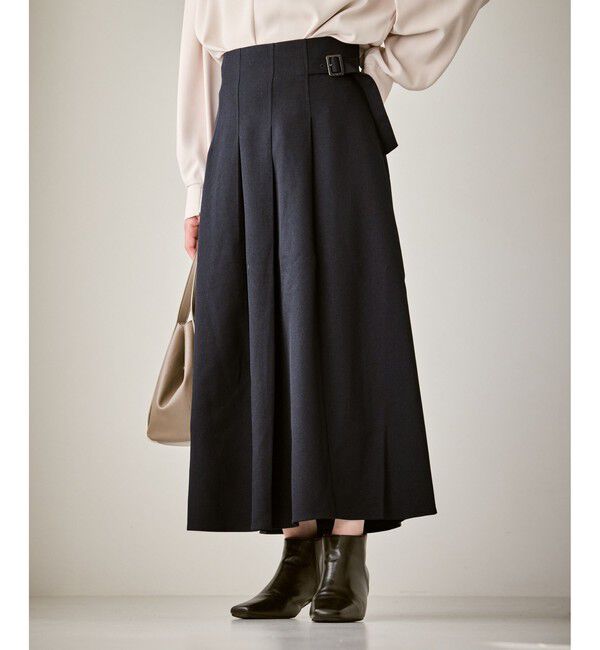 Rope&rsquo;Picnic「レディハンサムシリーズ ウールライクタックキルトスカート/セットアップ対応」|スカート|