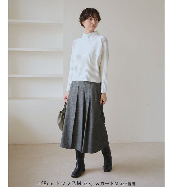 Rope&rsquo;Picnic「レディハンサムシリーズ ウールライクタックキルトスカート/セットアップ対応」|スカート|