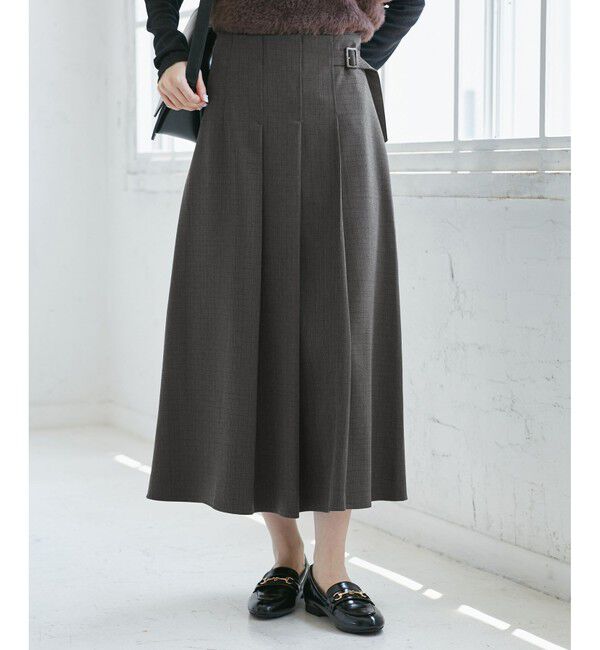 Rope&rsquo;Picnic「レディハンサムシリーズ ウールライクタックキルトスカート/セットアップ対応」|スカート|