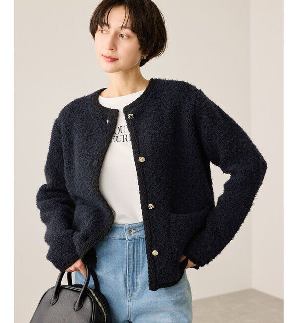 Rope&rsquo;Picnic「ループ編みニットカーディガン」|カーディガン|ネイビー(40)