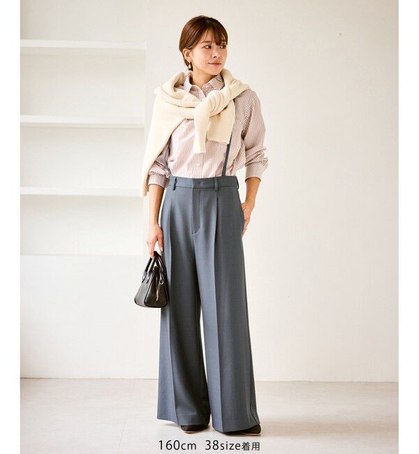 Rope&rsquo;Picnic「フレアシルエットサスペンダー付きパンツ」|チノ|