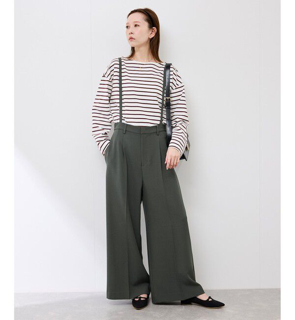 Rope&rsquo;Picnic「フレアシルエットサスペンダー付きパンツ」|チノ|