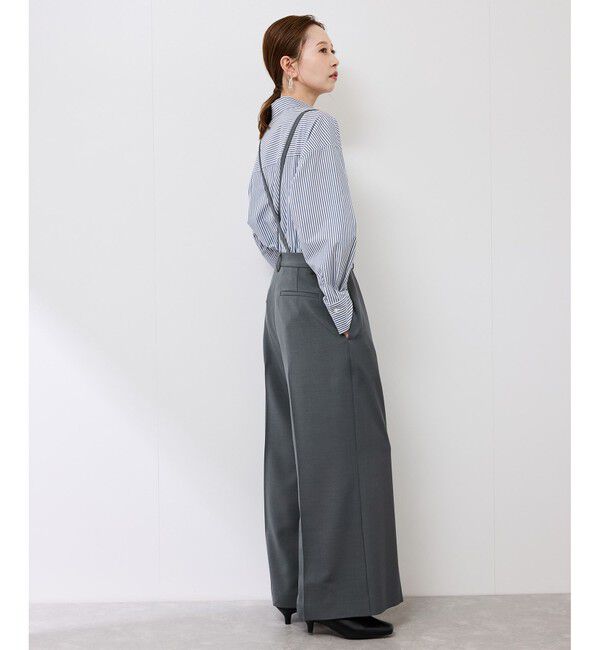 Rope&rsquo;Picnic「フレアシルエットサスペンダー付きパンツ」|チノ|