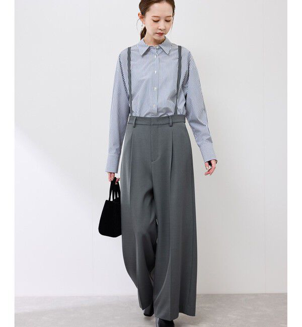 Rope&rsquo;Picnic「フレアシルエットサスペンダー付きパンツ」|チノ|