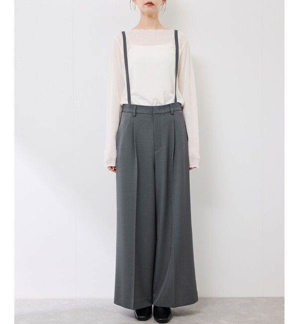 Rope&rsquo;Picnic「フレアシルエットサスペンダー付きパンツ」|チノ|