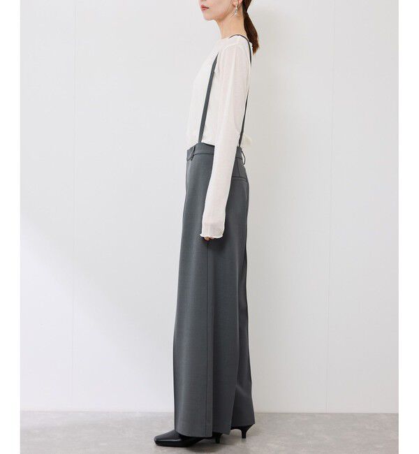 Rope&rsquo;Picnic「フレアシルエットサスペンダー付きパンツ」|チノ|