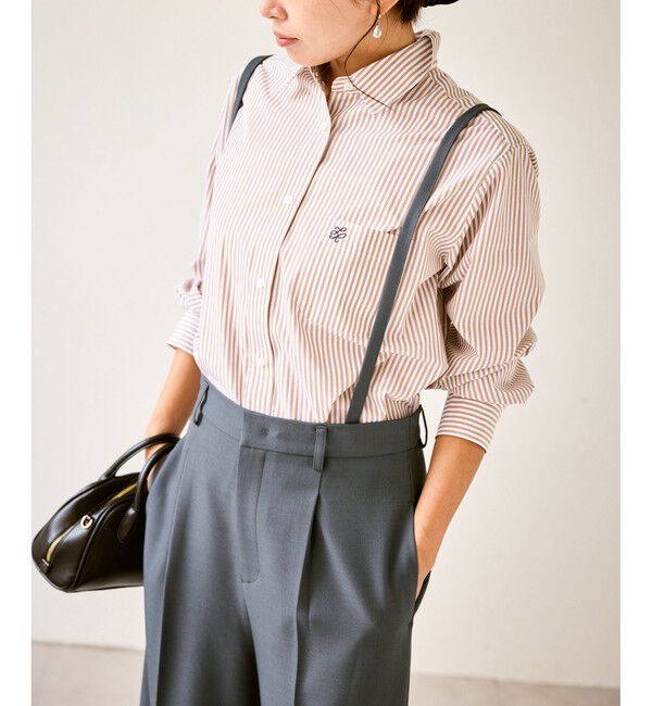 Rope&rsquo;Picnic「フレアシルエットサスペンダー付きパンツ」|チノ|