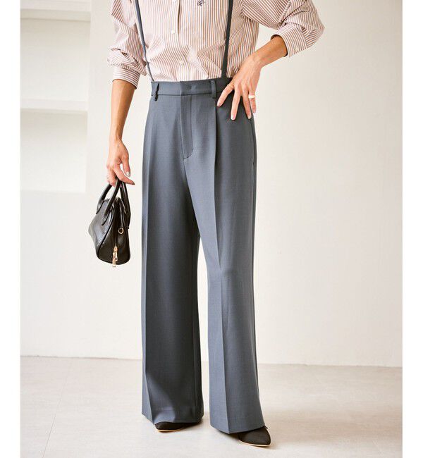 Rope&rsquo;Picnic「フレアシルエットサスペンダー付きパンツ」|チノ|