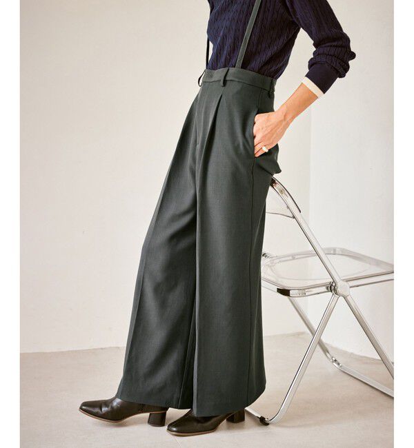 Rope&rsquo;Picnic「フレアシルエットサスペンダー付きパンツ」|チノ|