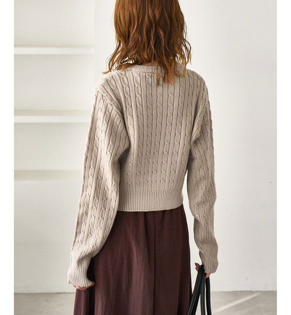 Rope&rsquo;Picnic「【BEVERLYHILLS POLO CLUB・WEB限定】ケーブル編みクロップドニットプルオーバー」|ニット・セーター|