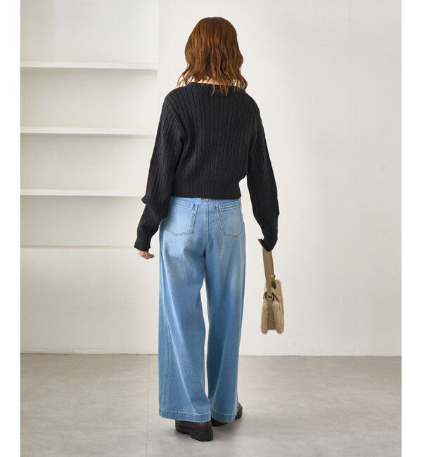 Rope&rsquo;Picnic「【BEVERLYHILLS POLO CLUB・WEB限定】ケーブル編みクロップドニットプルオーバー」|ニット・セーター|