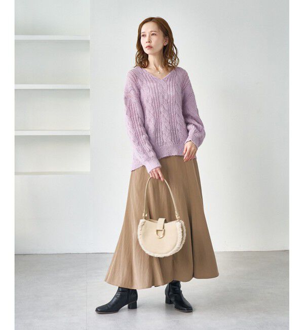 Rope&rsquo;Picnic「ゆるケーブル編みVネックニット」|ニット・セーター|