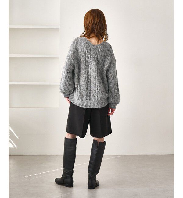Rope&rsquo;Picnic「ゆるケーブル編みVネックニット」|ニット・セーター|