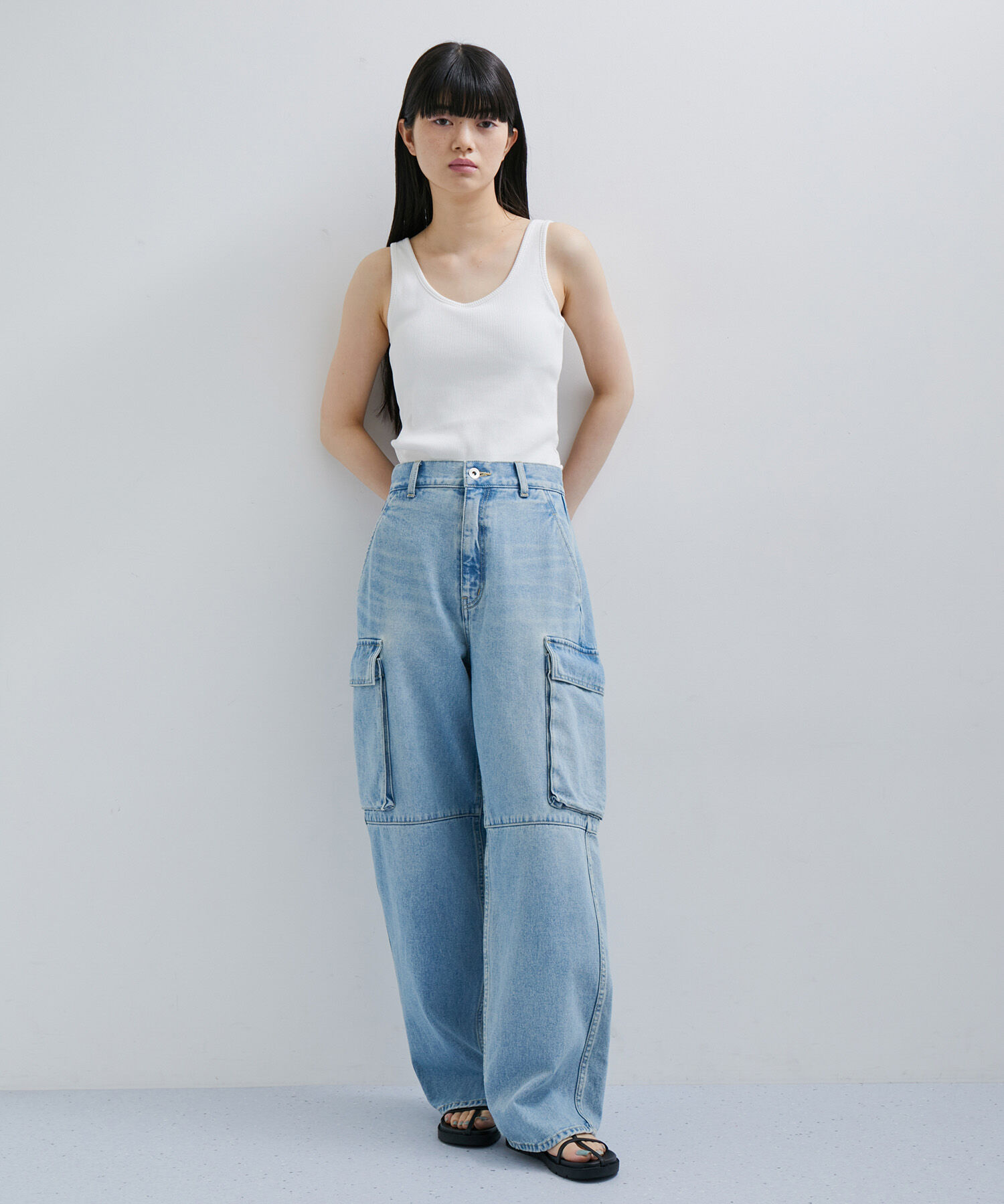 ADAM ET ROPE'「【逸品】バックオープンタンクトップ」|タンクトップ|