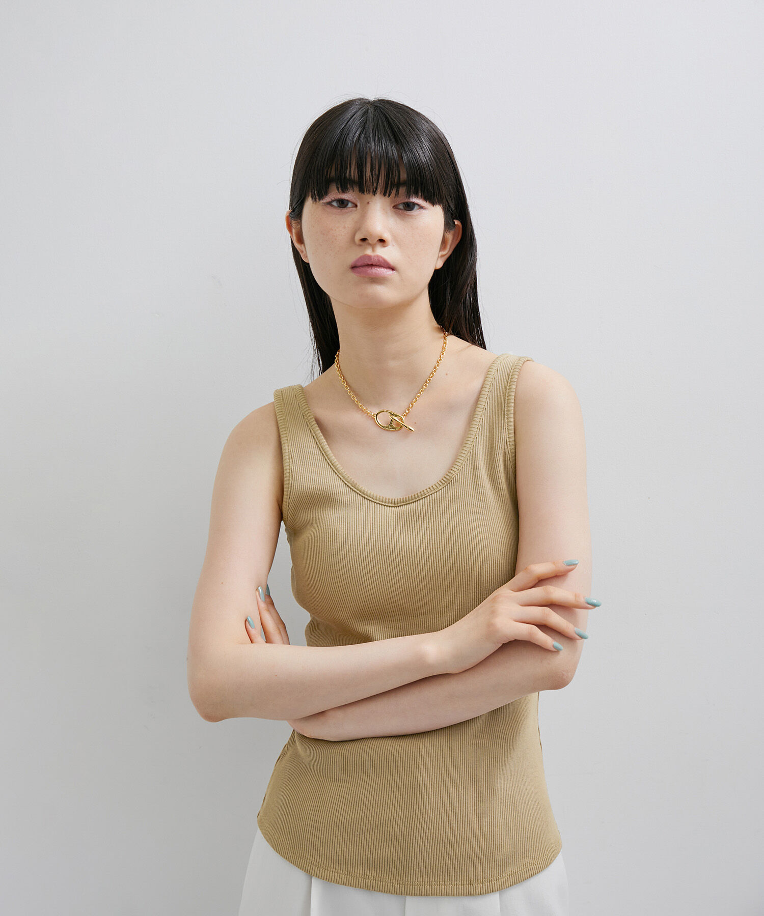 ADAM ET ROPE'「【逸品】バックオープンタンクトップ」|タンクトップ|